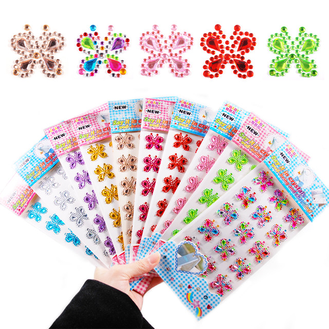 Multicolor Self-Adhesive Rhinestone Acrylic Butterfly Bling Craft